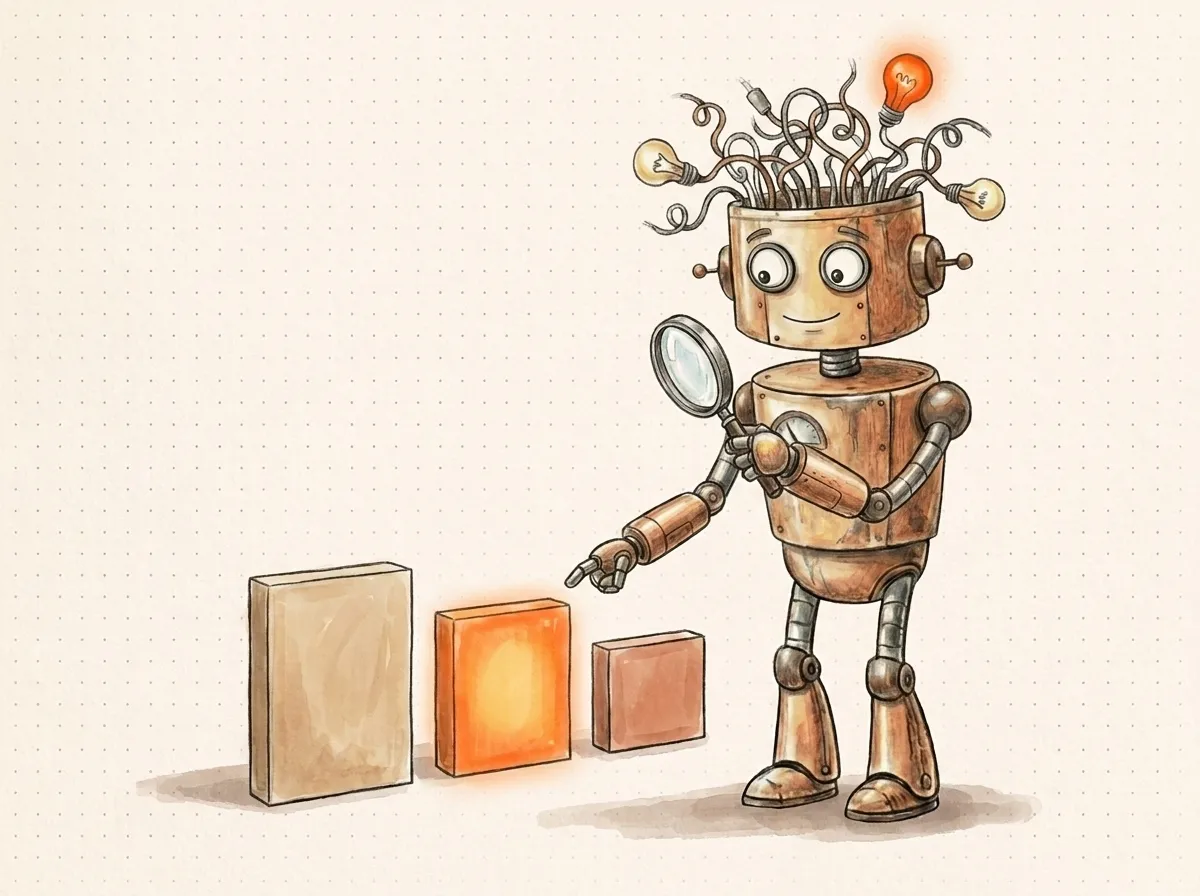 Con la lente il robot confronta tre opzioni di dimensioni diverse e ne sceglie una: consulente, agenzia o freelance secondo la propria situazione.