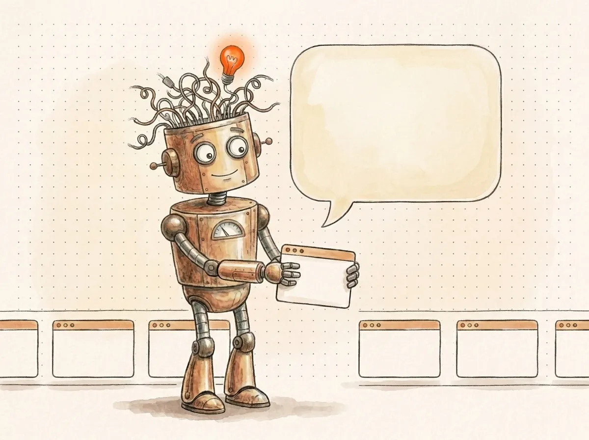 Il robot solleva una sola finestra del browser e la mette in un fumetto-risposta: nel Google AI Overview conta essere la pagina citata, non solo elencata.