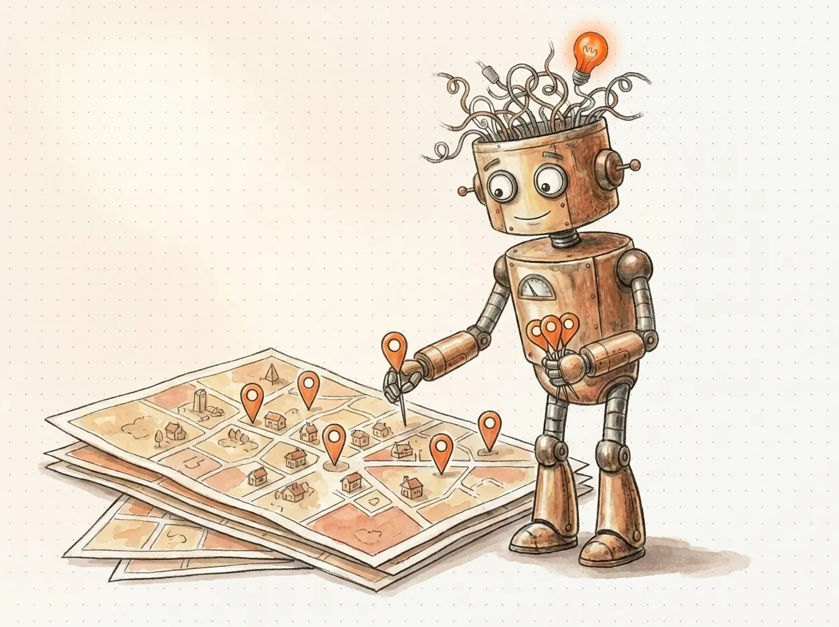 Il robot pianta più pin sulla stessa mappa di quartiere: la gestione coerente di più sedi locali nella SEO local.